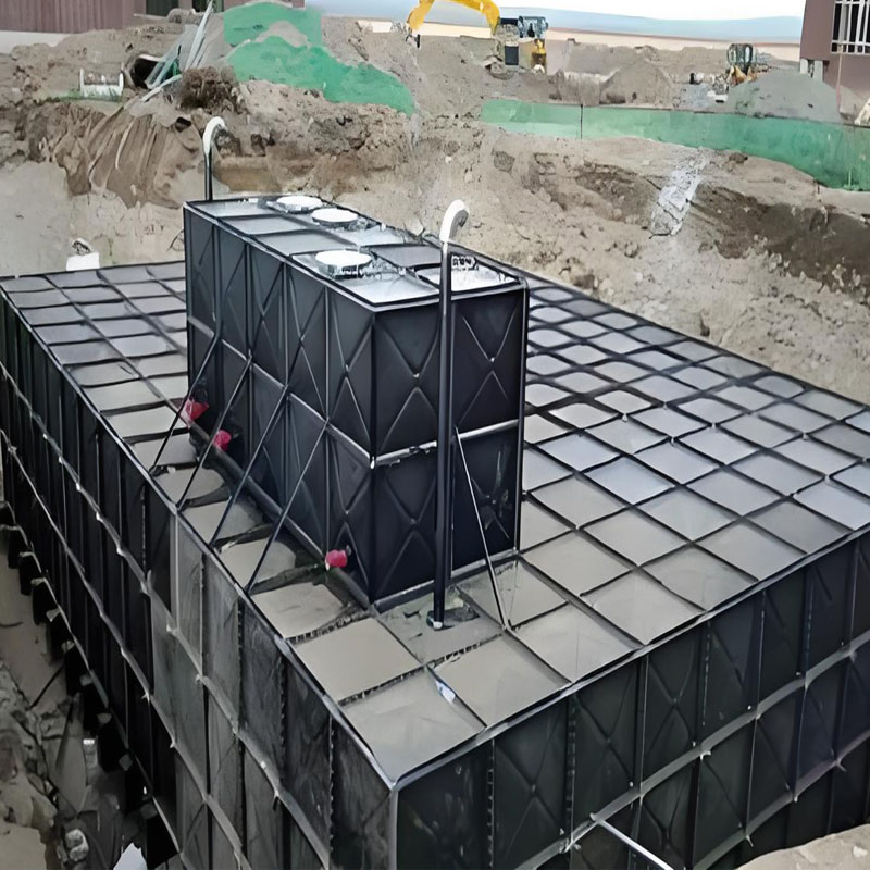 Anti floating buried water tank